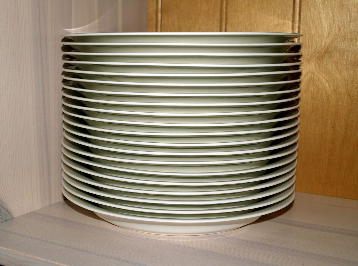 Stack of dinner plates